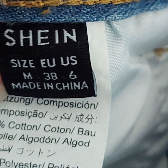 Shein High Waist Distressed Jean Booty Shorts Size 6 - Picture 4 of 8